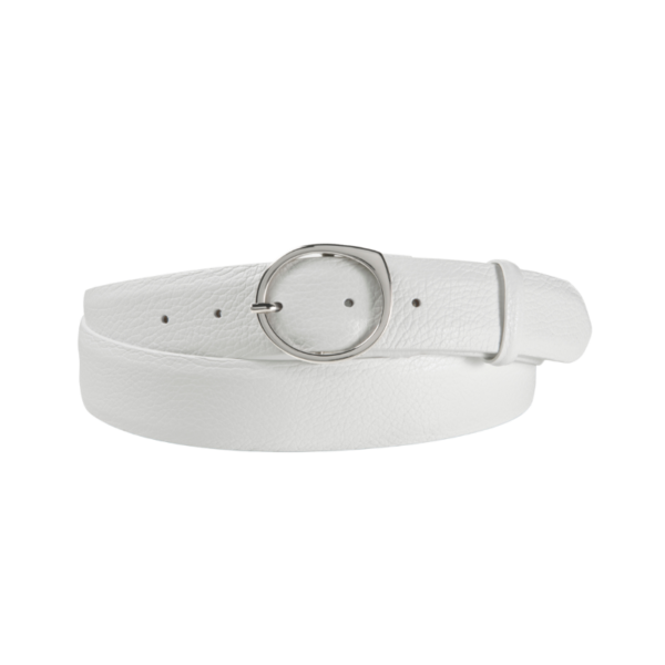 CERVO LEATHER BELT C/MORS. WHITE